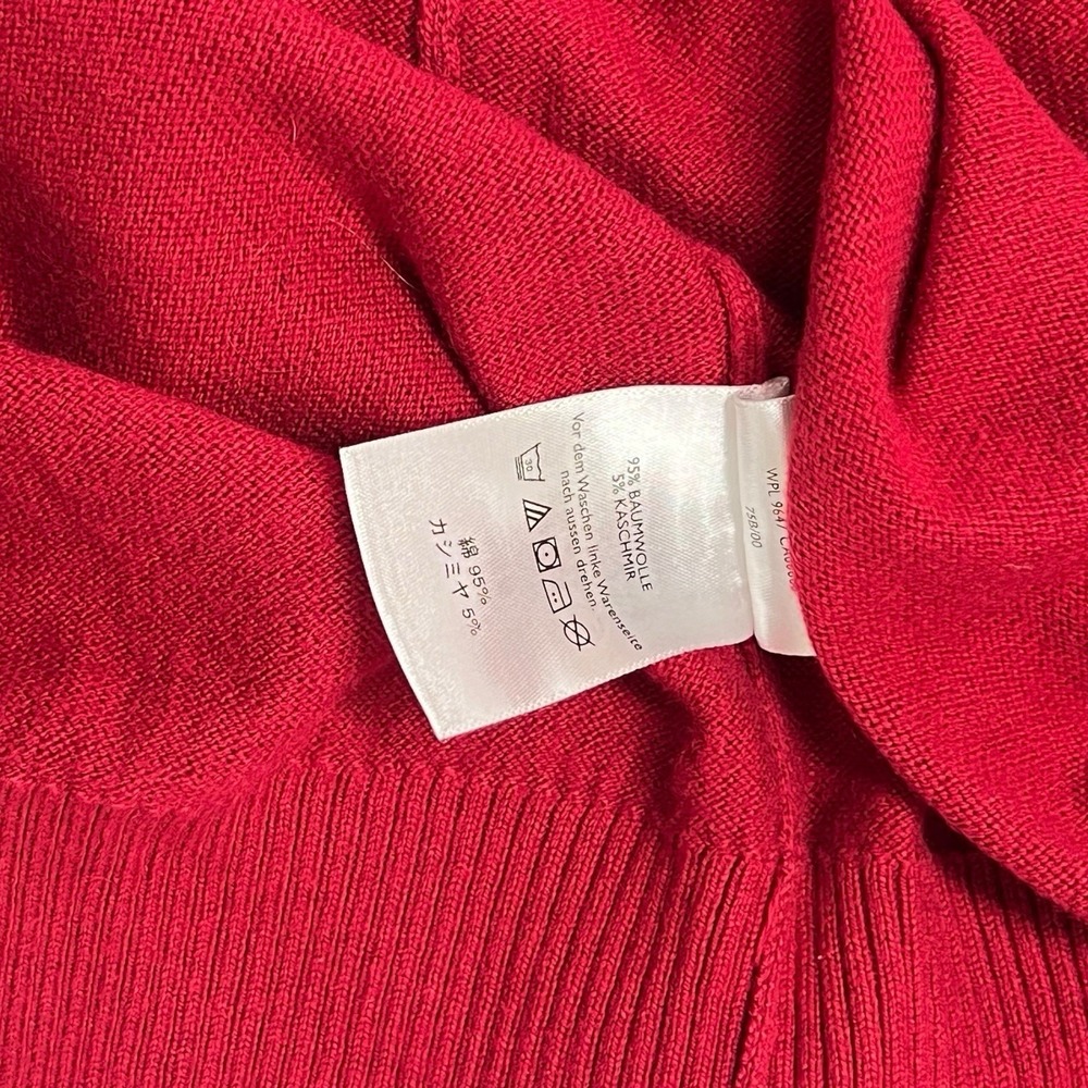 Eddie Bauer Cashmere Sweater Y2K VTG Men’s‎ XL Tall VNeck Red Knit Cotton - Picture 5 of 5
